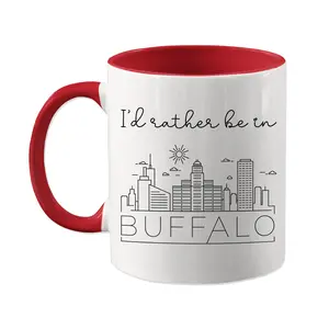 I'd Rather Be In Buffalo Mug, Cute Buffalo Coffee Cup, Buffalo Gift, Visit or Travel Mug, Unique Buffalo New York Vacation Road Trip Cup, 11oz cup