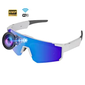 Hands-free 1200P Video Recording Smart Glasses, 8MP Camera Anti-Shake Dual Stabilization (Physical + EIS )Sunglasses, Bluetooth Call ,Music Control AI Translation 260Mah Battery IP64 Waterproof AI Sports Glasses