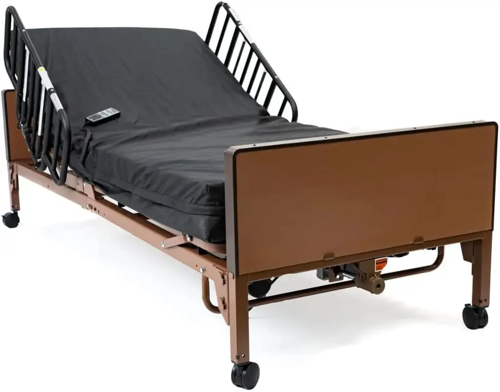 Fully Electric Hospital Bed Set - Foam Mattress, Half Rails Included - Enhanced Comfort, Convenience
