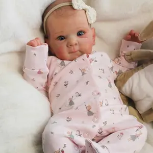 18 Inch Reborn Baby Dolls Girl Full Body Handmade Lifelike That Look Real Life Realistic Newborn Baby Doll Girl Soft Vinyl Toy Gifts for Kids Age 3+