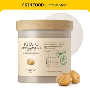 [SKINFOOD Official] Potato Madecassoside Soothing Toner Pads | Korean Skincare Facial Toner, Blemish pads, Damaged Skin Barrier Improvement, Redness Relief, 8.81 oz (60 Pads)