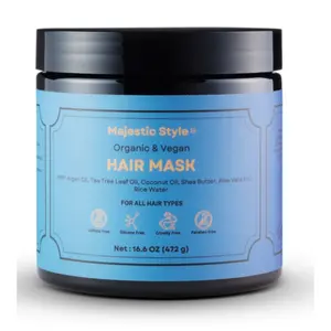 Majestic Style Vegan & Organic Hair Mask 16.6 fl oz 100% All Natural Ingredients For All Hair Types