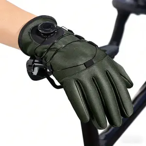 Winter cycling gloves with self-locking flip-top touchscreen fingertips, windproof and warm, unisex design with adjustable wrist strap, allows for smartphone use while cycling - Cycling Gear