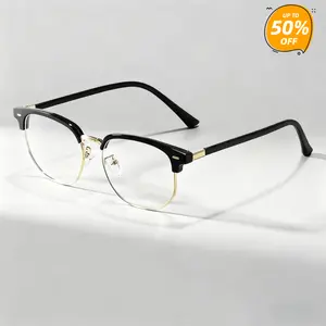 New Vintage Fashion Half Frame Semi-Rimless Clear Lens Glasses