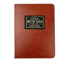 Leather Cover One Minute With God For Men 365 Daily Devotional Book, Daily Christian Faith Prayer Journal, Religious Inspirational Devotion Notebook for Men, Christian Faith Daily Scripture Reading Book Church Gift