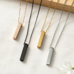 Plain Bar Cremation Urn Necklace for Ashes – Minimalist Memorial Jewelry Keepsake for Human or Pet Loss