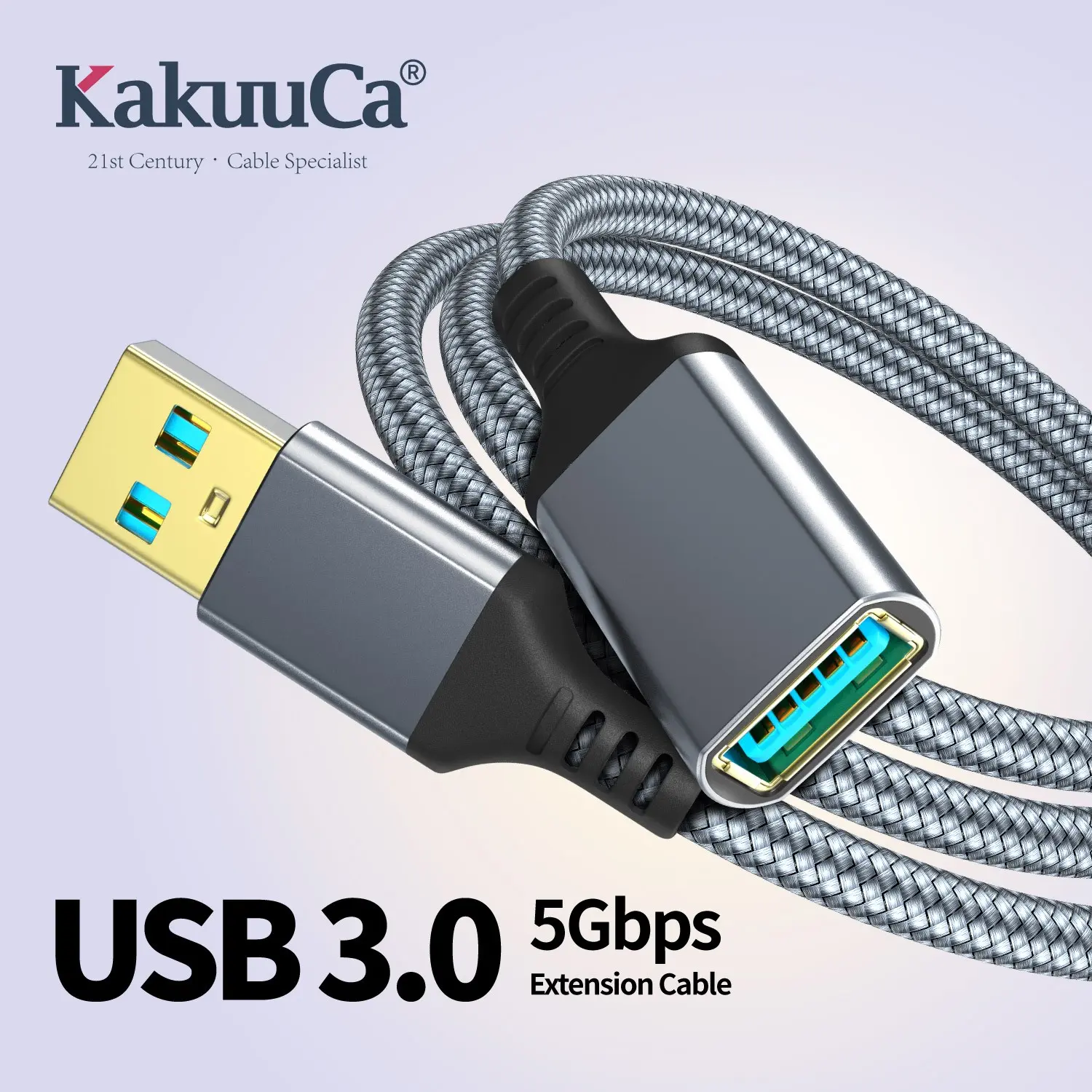 USB Extension Cable 10FT,USB Extender,USB 3.0 Extension Cable, Male to Female Cord Expandable USB Cord Durable Construction High Data Transfer Connection Versatile Compatibility with Webcam,USBKeyboard,Flash Drive,Hard Drive,Printer,Grey