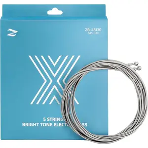 Bass Guitar 5 Strings Guitar Strings Accessories Nickel Alloy  Plated Steel Bass Instrument Accessories with Coating  Bass Strings Guitar Replacement Set (5-String,45-130)