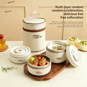 Stackable Insulated Lunch Box, Portable Stainless Steel Leakproof Bento Box