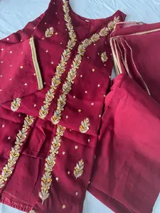 New 3pcs chiffon gown style front open dress L46 / XL 48