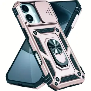 Compatible with iPhone 17 16 Case, iPhone 17 Magnetic Protective Case with Camera Cover & Kickstand Military Grade Shockproof Cover