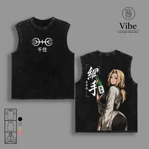 Tsunade Naruto Fifth Hokage Vintage Washed T-Shirt,Tank Top, Sweatshirt, Hoodie | Legendary Sannin Anime Graphic Tee | Slug Princess Streetwear Oversized Shirt