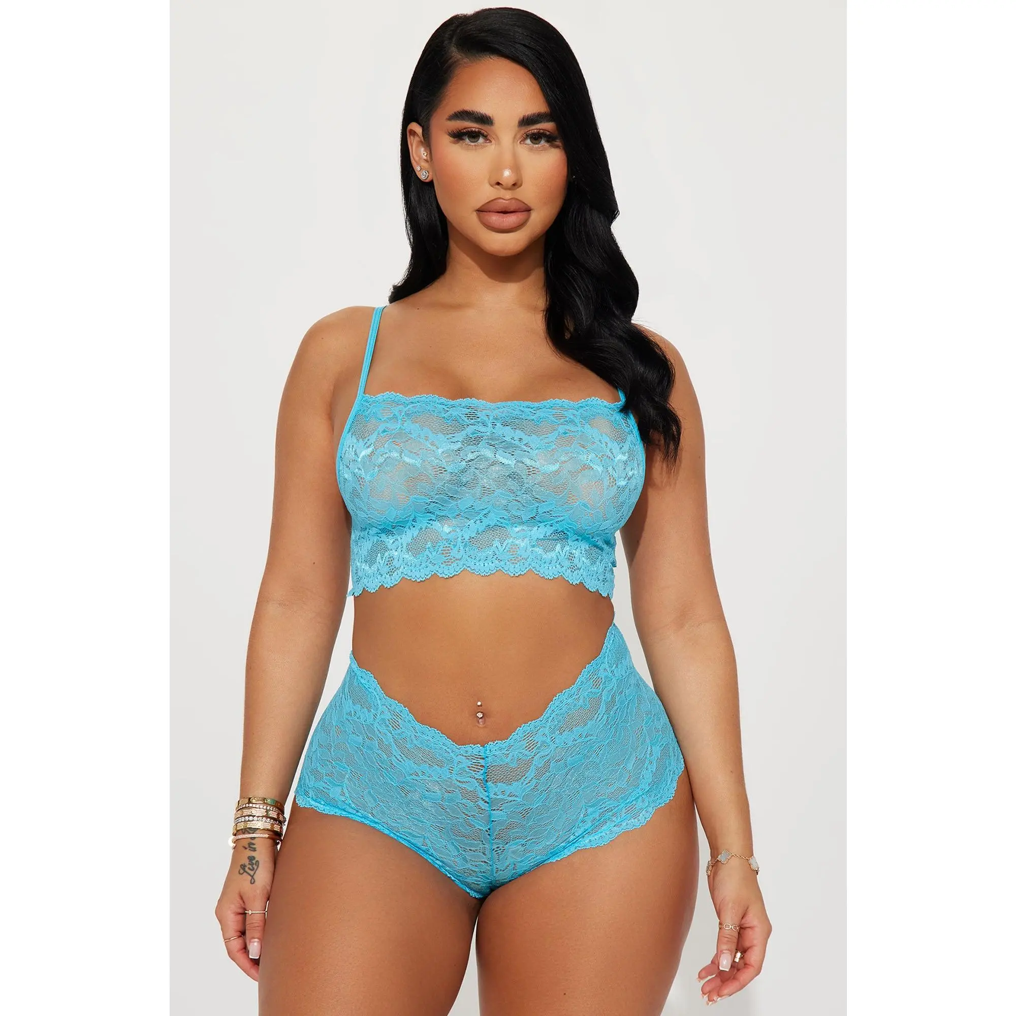 Sultry Moments Lace 2 Piece Set - Turquoise Sultry Moments Lace 2 Piece Set - Turquoise