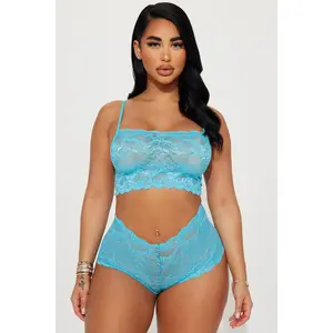 Sultry Moments Lace 2 Piece Set - Turquoise