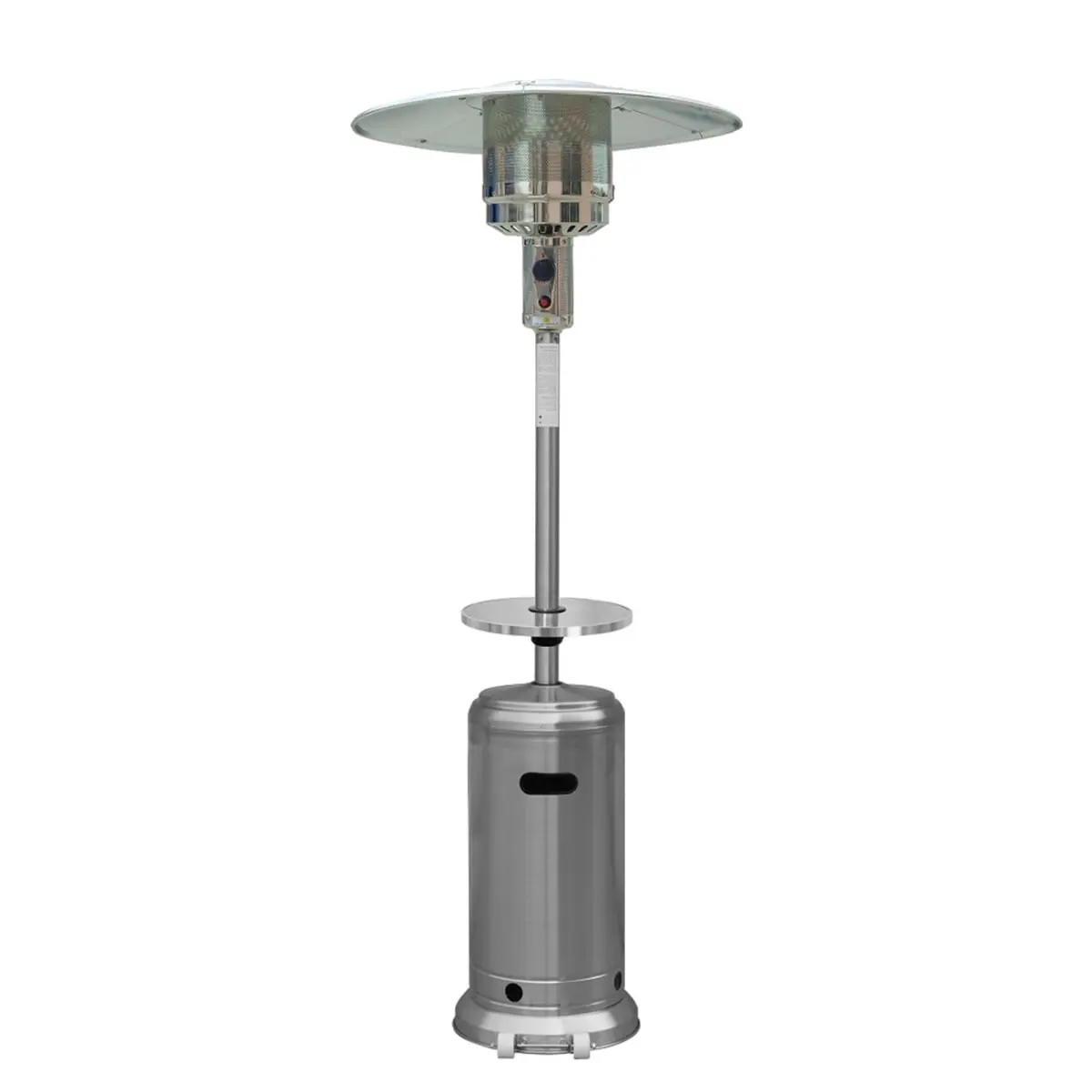 Outdoor Cylinder-Shape Steel Pole 360-Degree Stand Patio Heater (Model 480565) - 48000 BTU Standing Unit, 87in, 54 Lbs, Quick Warm Heat, Adjustable Heat Settings, Auto Shut-Off, Portable Setup for Home Improvement, Garden Use