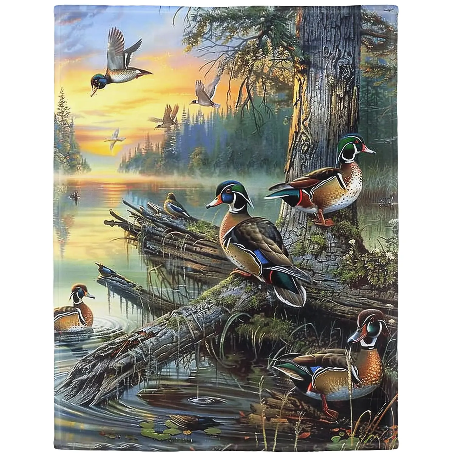 Ducks Blanket 40x50 Lake Wild Animals Soft Fluffy Fleece Throw for Couch Sofa Bed