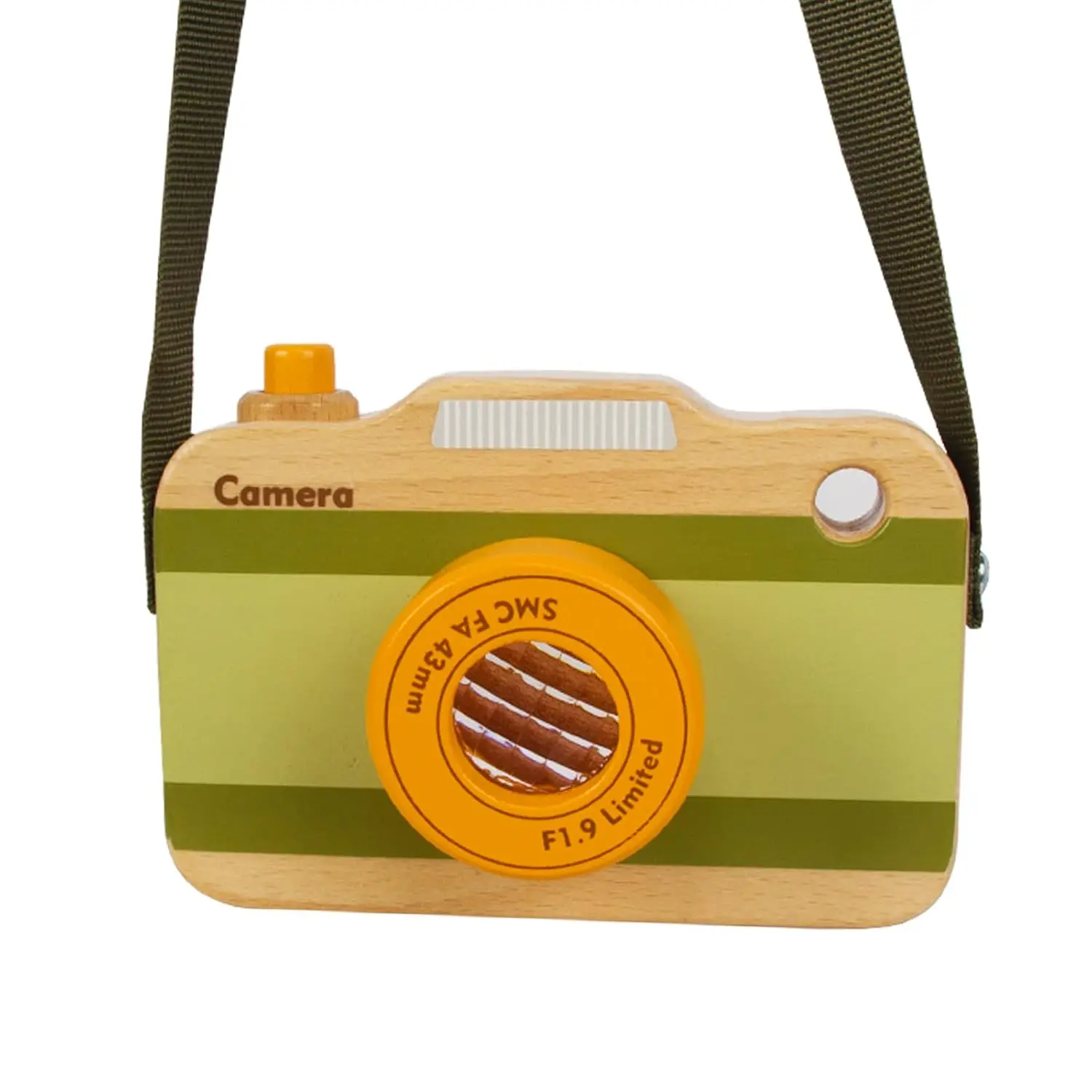 X-CMA02   Wooden Mini Pretend Camera Toy for Toddlers 1 2 3 Years Old, Neck Hanging Photographed Props for Boys Girls Children Kids Birthday Christmas