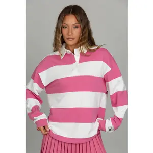 Magenta Striped Rugby Top