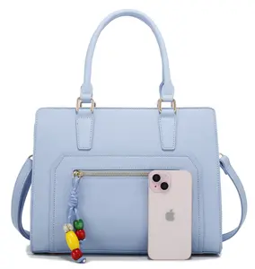 LA TERRE Bead Charm Structured Satchel Bag - Women's Top Handle & Crossbody Bag T3735