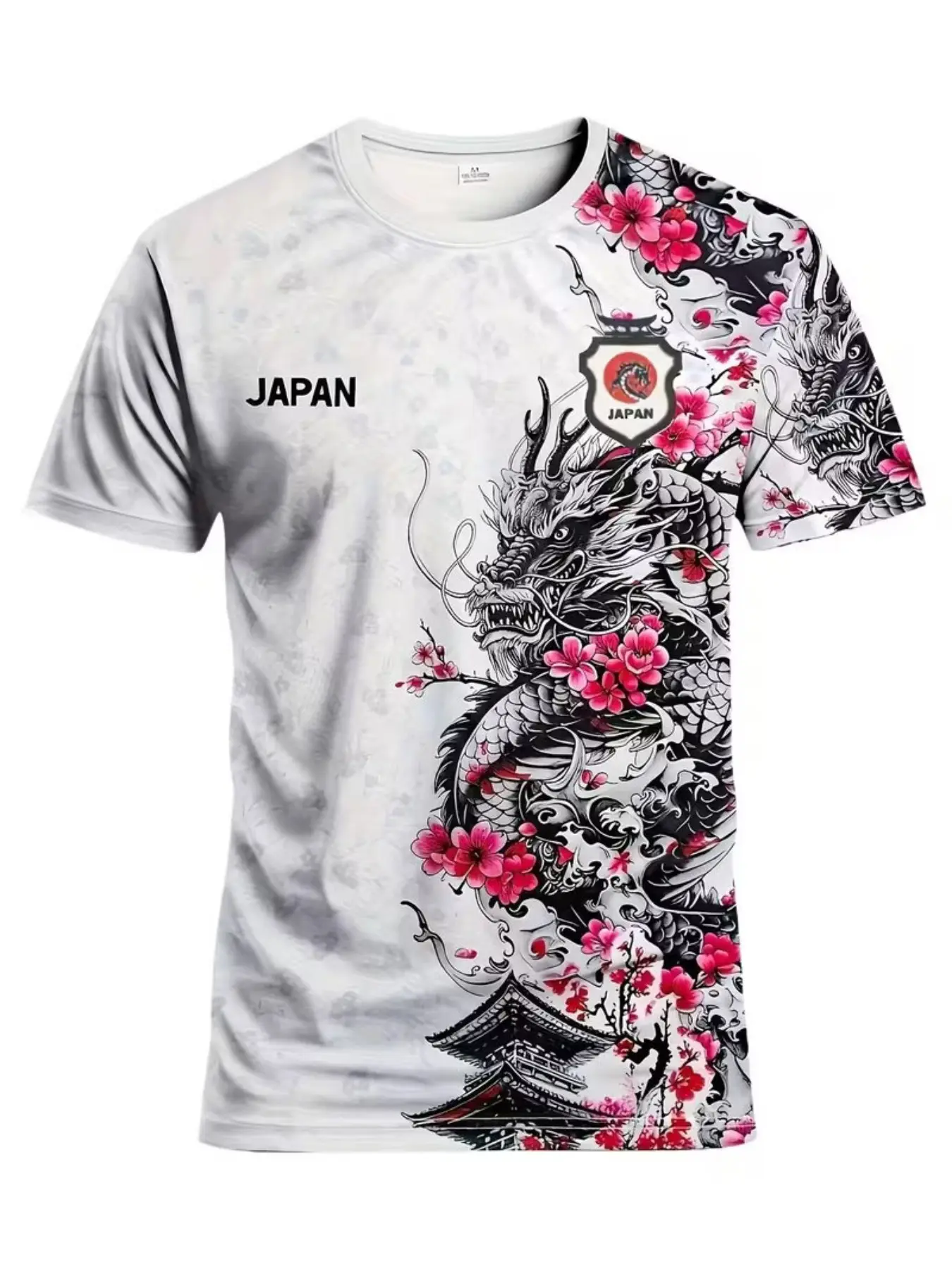 Men's Breathable Samurai Pattern Round Neck Anime Football Shirt, Casual Short Sleeve T-Shirt, Outdoor Training Wear, Soccer Shirts
