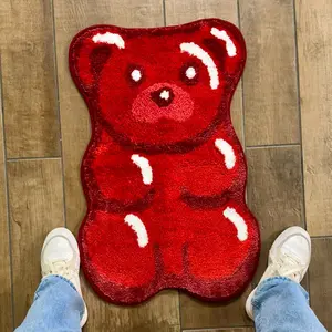Habitatt Gummy Bear Rug for Home Decoration, Designer Rugs, Soft and Fluffy Rugs for Bedroom Living Room Bathroom, Mats Carpets, Home Essentials, Non-slip, Home Decor, Decorative Carpet for Home, Cozy Bedroom Oval