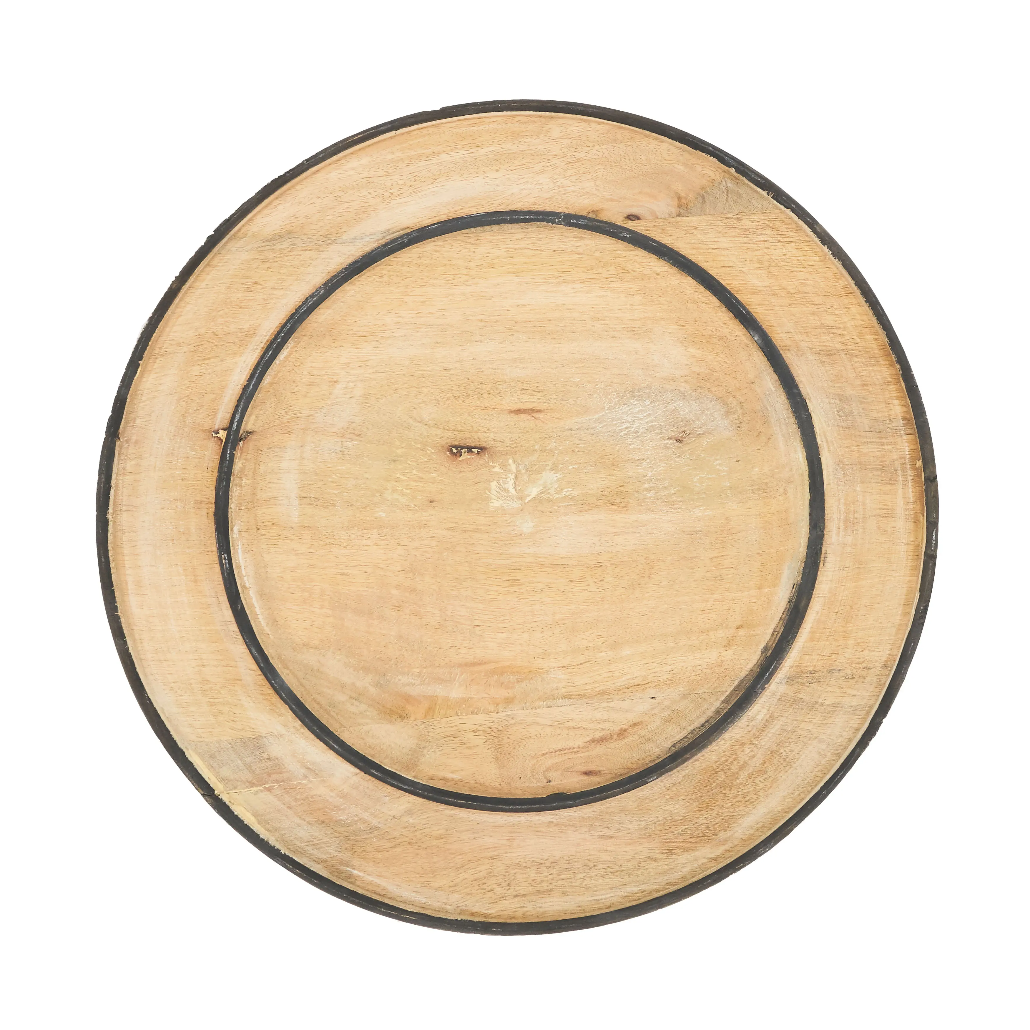 SARO Wooden Charger Plates, Set of 4 - Decorative Dinnerware for Dining Table Use