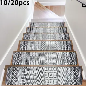 Geometric Pattern Stair Mat, 1 Count Non-slip Stair Carpet, Creative Fashion Staircase Rug, Household Decoration Mat for Home Living Room Bedroom