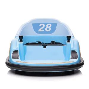 【GARVEE】12V Electric Ride On Bumper Car for Toddlers with Remote Control, Battery Display, 360 Degree Spin, LED Lights, Music, and Blue Color - Fun and Safe Ride On Toy Gift
