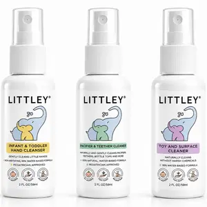 Littley introductory sample pack | 2oz pacifier & teether cleaner, hand cleanser, toy & surface cleaner spray | baby essentials 3-pack