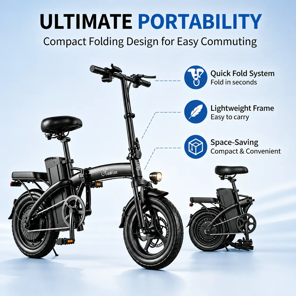 LOOKRUN G11 2026 New Foldable Adult E-Bike - Folding Mountain Bike, 650W Peak Power, 14" Pneumatic Tires, 48V 15Ah Battery, Foldable Seat, Dual Off-Road Capability, Folding Bike shop electric compact f12 bicicleta de bateria