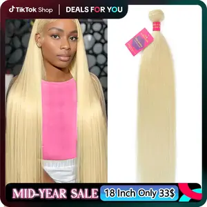 Blonde Human Hair Bundles Straight 613 Bundles Human Hair 14A Grade Brazilian Virgin Human Hair Bundles 1 Bundle Blonde Weave bundles human Hair 100g High Quality