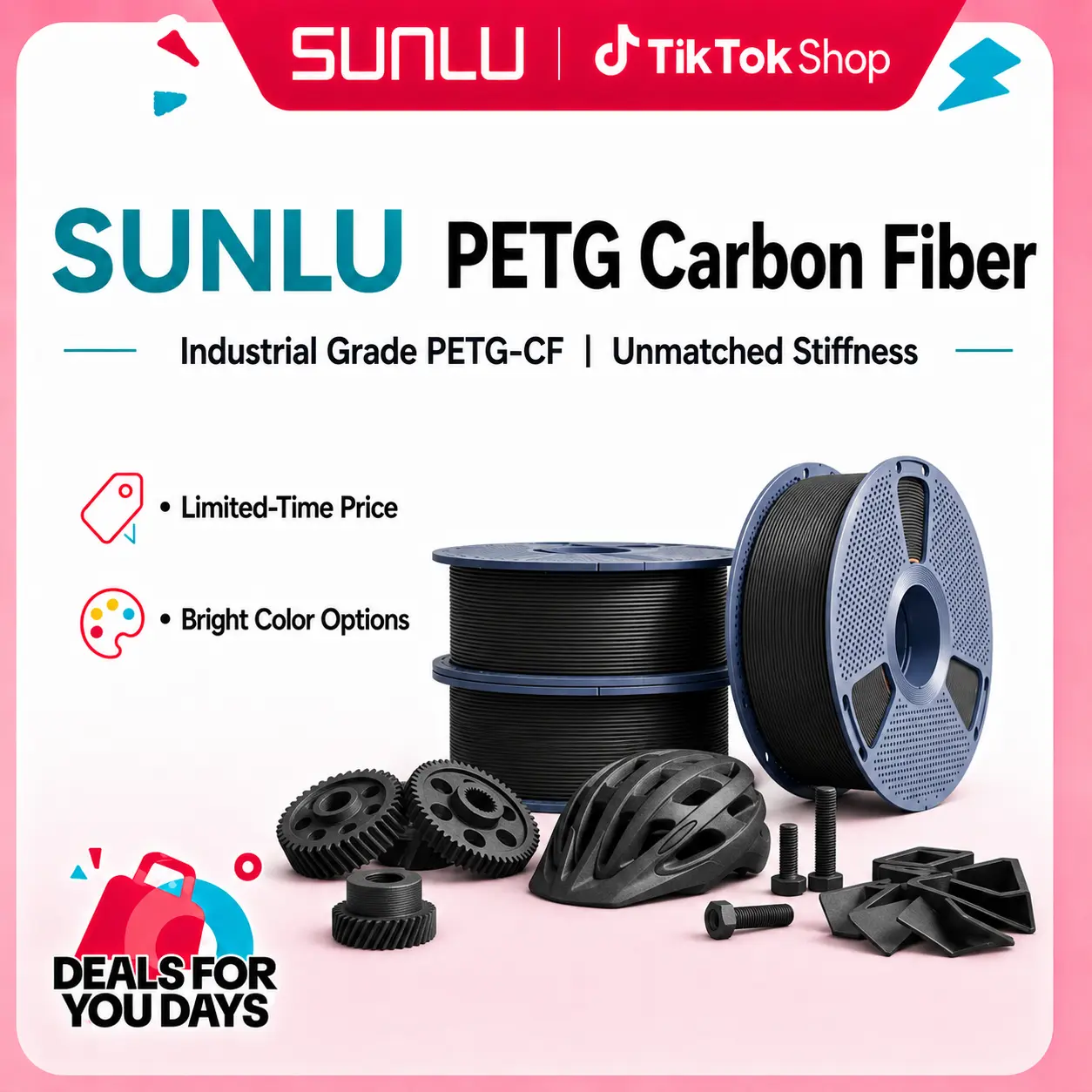 PETG-CF(PETG Carbon Fiber) SUNLU 3D Printer Filament 1KG outdoorfun