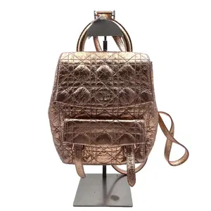 Pre-owned Dior HZ7 Rose Gold Metallic Cannage Backpack — Limited Edition 61467