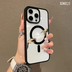 Trendy Magnetic Case for iPhone11/12/13/14/15/16/17/Air/Plus/promax Creative Cross MagSafe Ready, Ultra Thin & Shockproof | Cute Pick for Girls