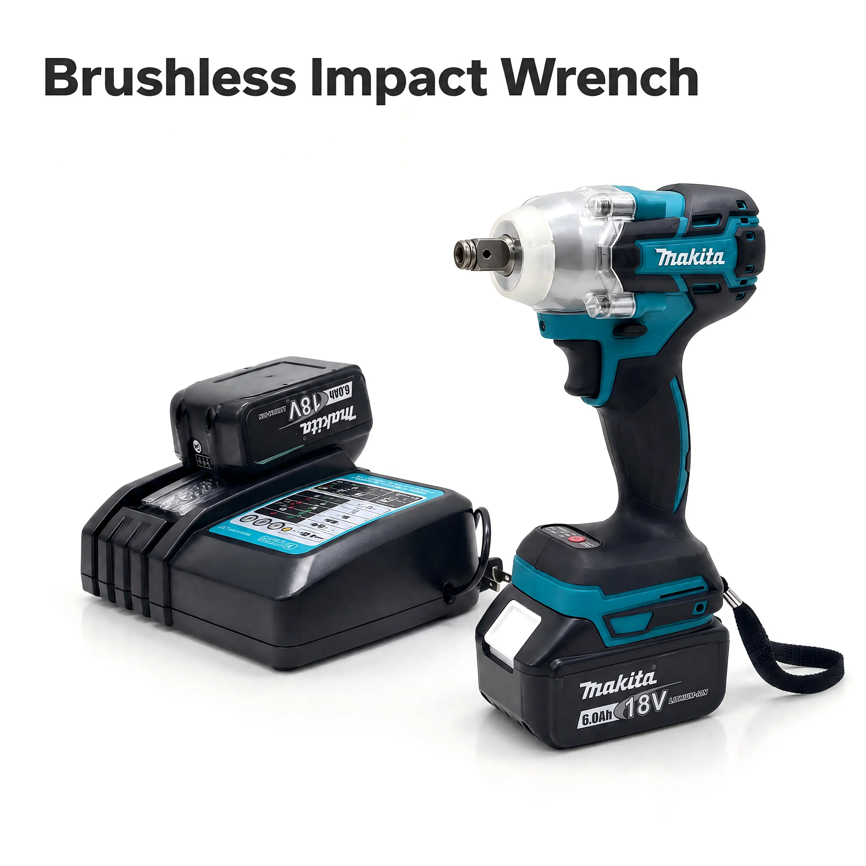 Makita DTW004G 1/2in Square Drive Impact Wrench - 320Nm Torque, Ideal for Light Truck Tire Maintenance cordless impact brushless lithium-ion auto mechanic grinder max xr brushless impact wrench task industrial concrete drilling nm hog ring anvil mini lug