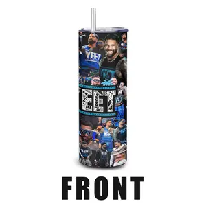 Jey Uso Pattern 20oz Stainless Steel Tumbler with Straw Portable Insulated Water Bottle for Home Office School Boyfriend Gift Drinkware Summer Cool Bottle Coffee Lightweight