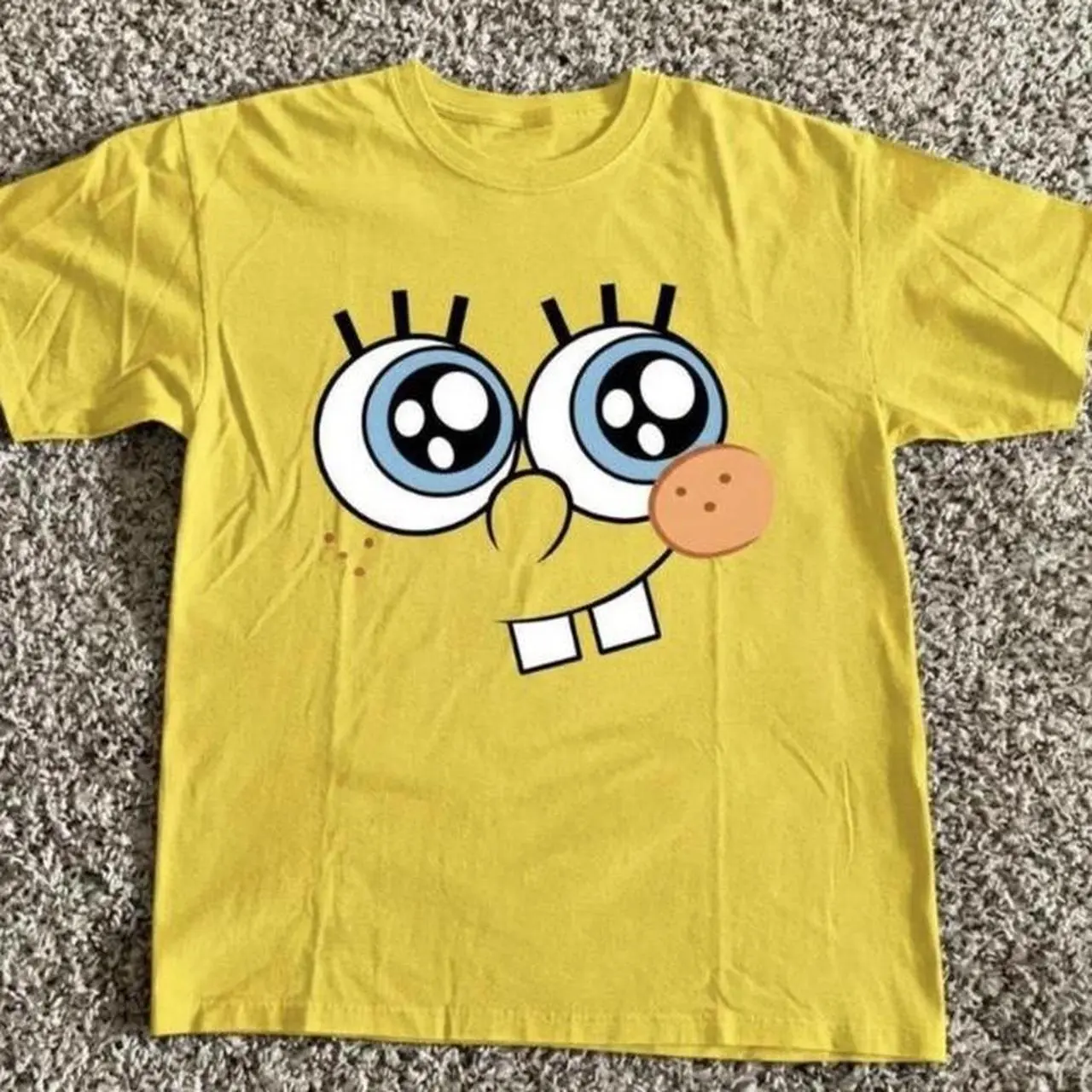 Bob Big Eyes T-shirt Cute Cartoon Yellow Face Graphic Tee, Retro Nostalgic 2000s Costume Party Shirt, Oversized Top