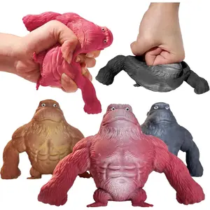 Squishy Monkey Stretch Gorilla Toy - 3Pack of Big Sensory Monkey Stretchy Toys，Stress Relief Splat Gorilla Figures for Autism ,Funny Animal Squishy Gorilla Toys Kids and Adults Easter Stuffers