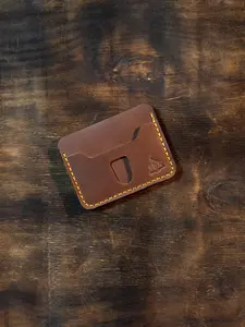 Handmade Leather Card Holder Slim Design Hand Waxed Burnished Edges Bifold Wallet Gift For Him Anniversary New Valentines Gift