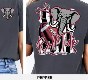 Alabama Roll Tide Football Tshirt, Crimson Bama Shirt, Coquette Bow Football, Game Day Sport Sublimation Alabama Sweatshirt QG [Tshirt - Sweatshirt - Hoodie]