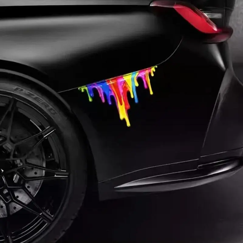 1 Pc Waterproof Vinyl Car Decal – Paint drip design scratch cover sticker. Perfect for motorcycles, eBikes and cars, durable personalized decoration for creative vehicle styling. Decals Stickers
