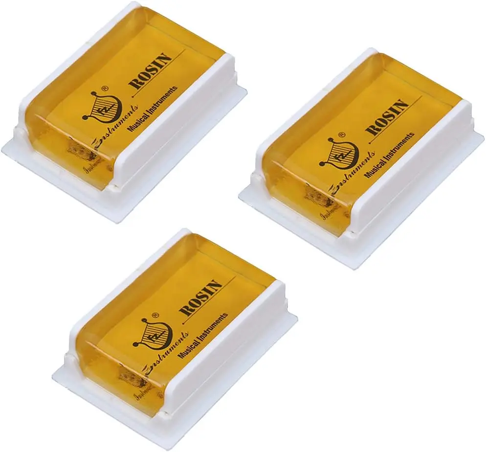 Rosin  for Violin Cello Viola Rosin Light Low Dust for Bows String Music Instrument Accessory Yellow with Case 3 Pack