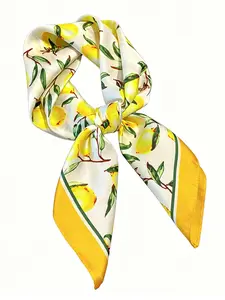 Fashionable Floral Print Square Scarf, Scarf Head Wrap, Casual Soft Comfortable Shawl for Women & Girls, Fashion Accessories for Daily Wear, Birthday Gift Ideas