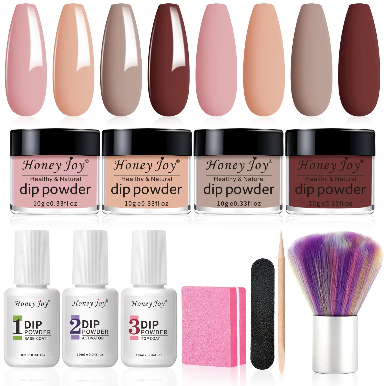 Honey Joy Nude Pink Dip Powder Kit  Clean Girl Nails for Everyday | Natural At-Home Nails (No Lamp Needed), Manicure, Nail Art