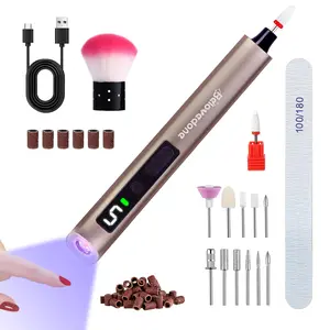 Belovedone Nail Drill Kit with UV Light 2 in 1 Electric Professional Cordless Nail File for Home and Salon Use Portable Nail Filer Manicure and Pedicure kit nail  dril