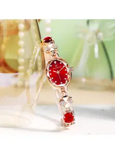 Waterproof Internet celebrity quartz watch light luxury niche watch fashion decoration waterproof emerald decorative women bracelet watch Fashionable Wristwatch
