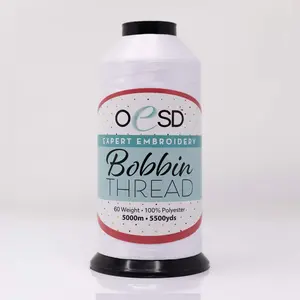 OESD Expert Embroidery White 60wt Bobbin Thread 5000m Cone OESDBOB-WH