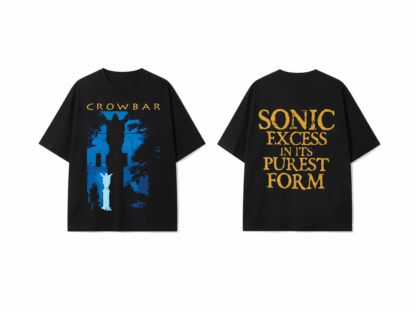 Crowbar "Sonic Excess in Its Purest Form" Graphic Tee - Sludge Metal Band T-Shirt - Unisex Oversized Streetwear