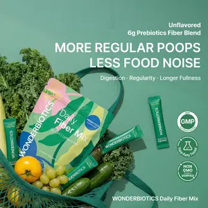 Daily Fiber Mix by WonderBiotics - Unflavored Wellness Blend - Low FODMAP, Grit-Free & Sugar-Free - 30 Stick Packs