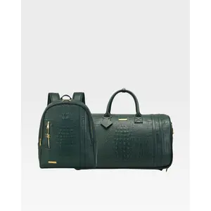 Statement Traveler Rolling Duffle Set in Emerald Green V2